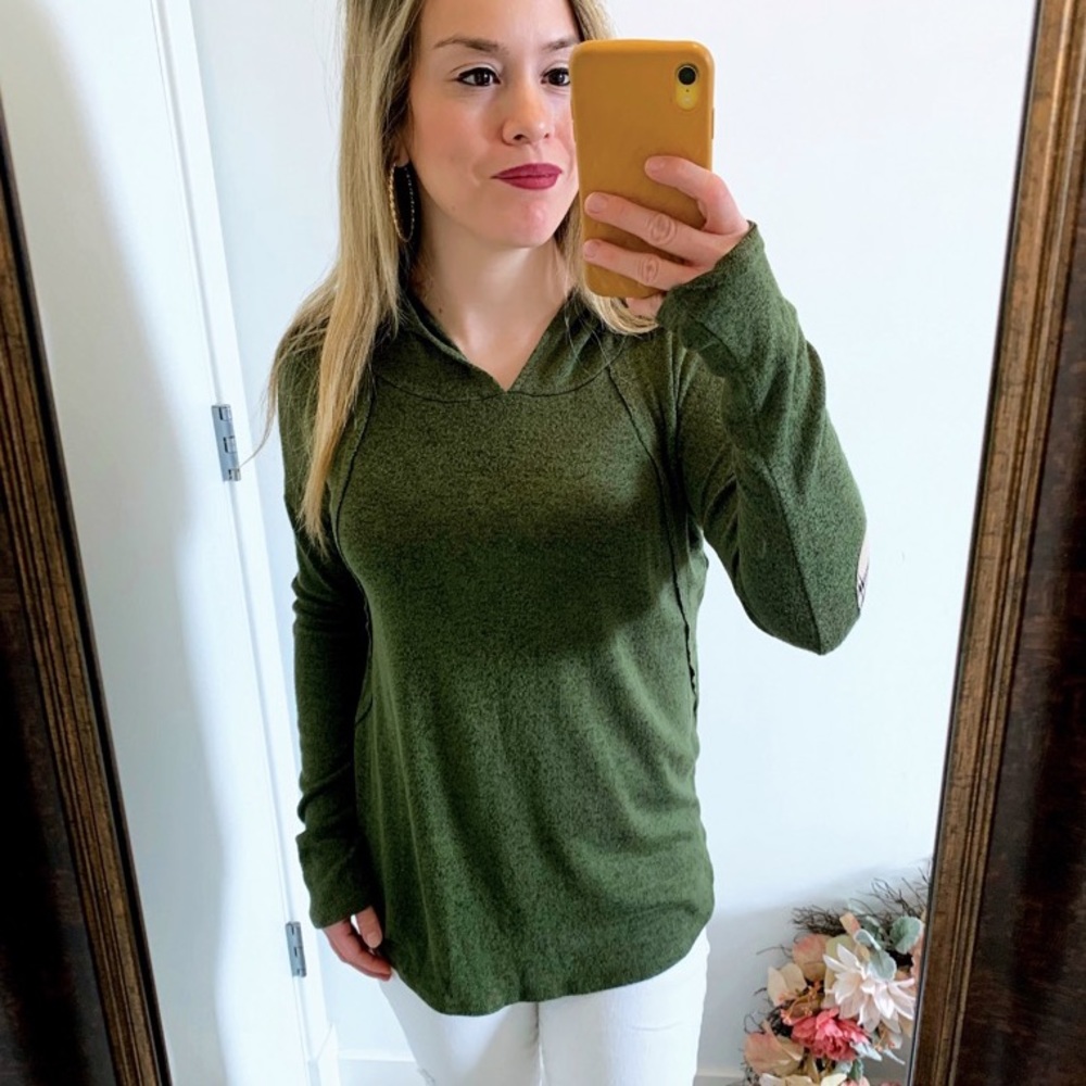 Long Sleeve Tunic Sweater with Hoodie